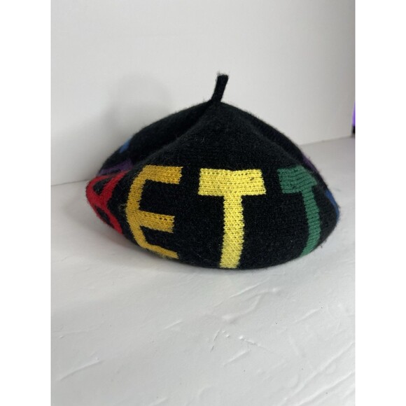 Varaka Beret BETTER Rainbow Print Canvas Blend Hat Cap - Picture 5 of 5